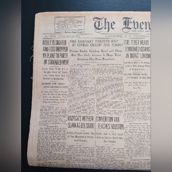 The Evening Star - Washington D.C. June 20, 1928 Original Newspaper - Picture 2 of 13